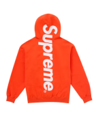 Supreme Satin Applique Hooded Sweatshirt FW24 Bright Orange