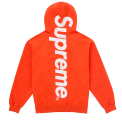 Supreme Satin Applique Hooded Sweatshirt FW24 Bright Orange