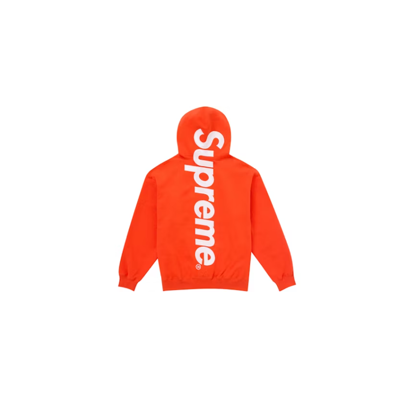Supreme Satin Applique Hooded Sweatshirt FW24 Bright Orange