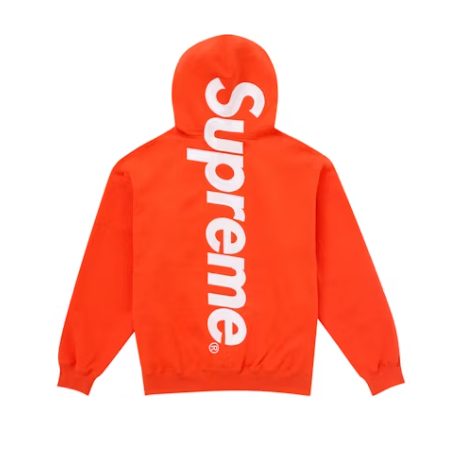Supreme Satin Applique Hooded Sweatshirt FW24 Bright Orange