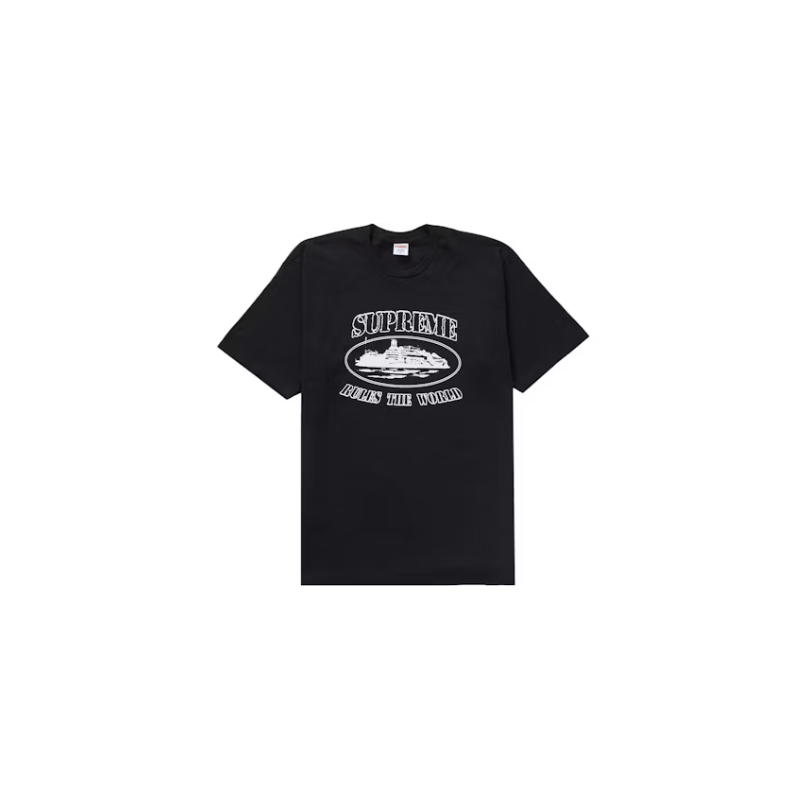 T-shirt Supreme Corteiz Rules The World noir